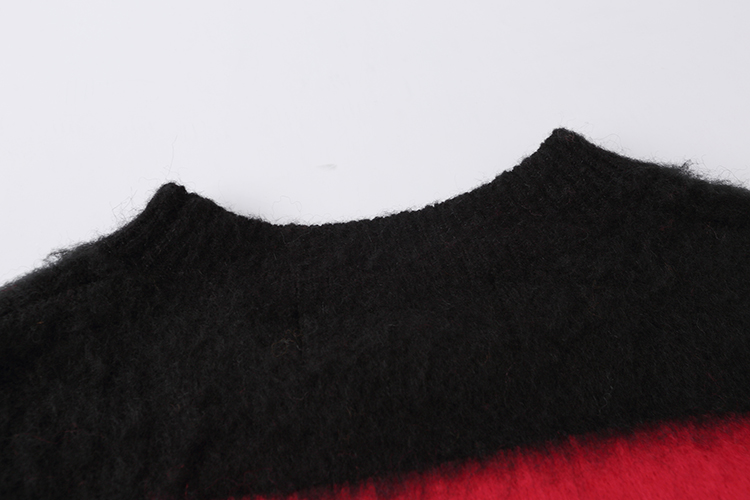 2020FW Black Seahorse Hair Sweater with Striped Arrowheads and Loose Fit Partner Sweaters - 图片 8