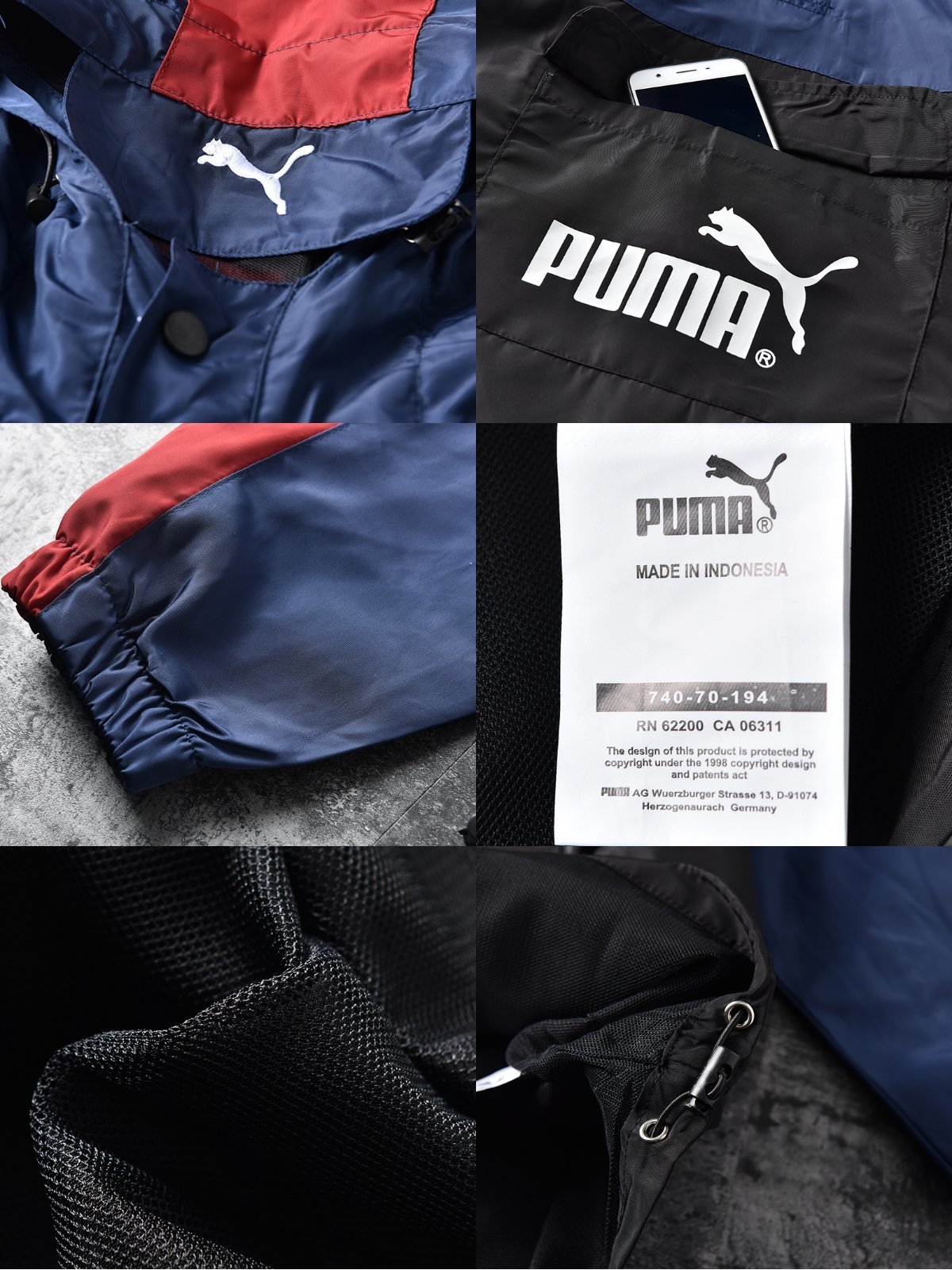 150 PUMA彪马纽扣工装外套 仿记忆150D牛津布料面料