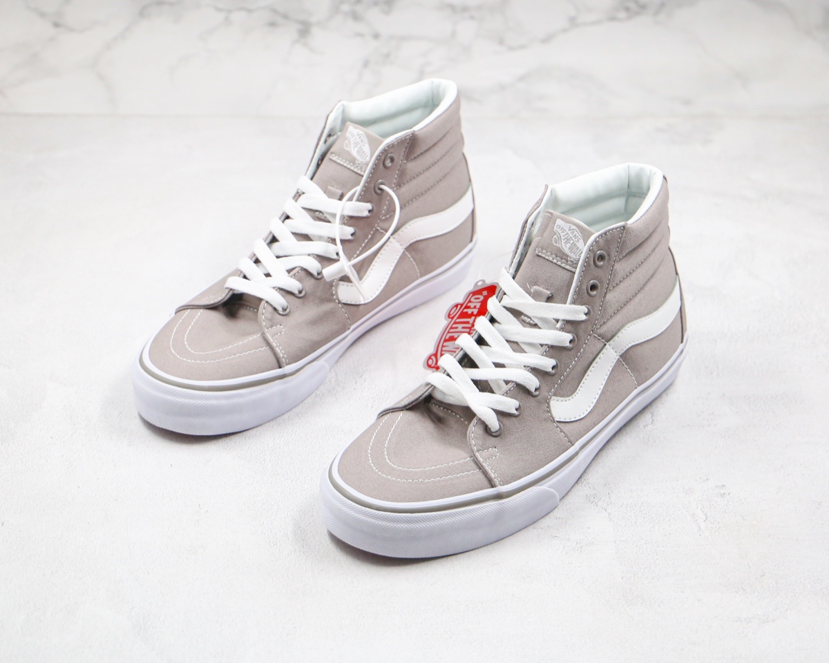 150 VANS范斯经典系列Canvas Sk8-Hi灰白色高帮帆布鞋休闲板鞋TS9L5O 型号：SX43
