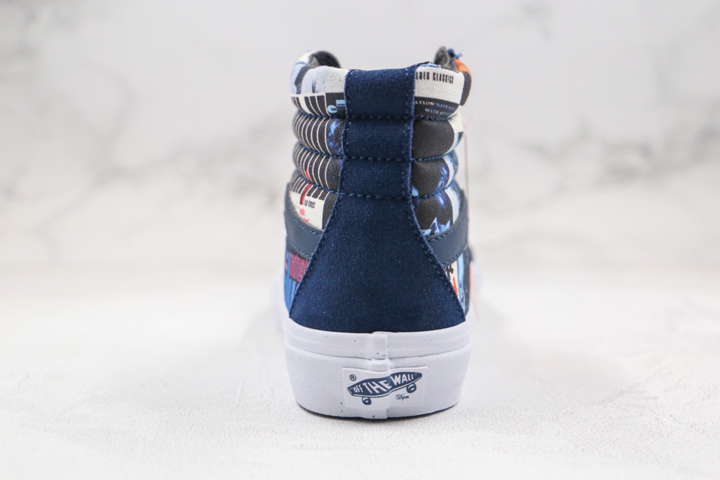 180 蓝盒 万斯VANS DQM 高帮 蓝色 涂鸦 人像 印花 三方联名 蓝色图案