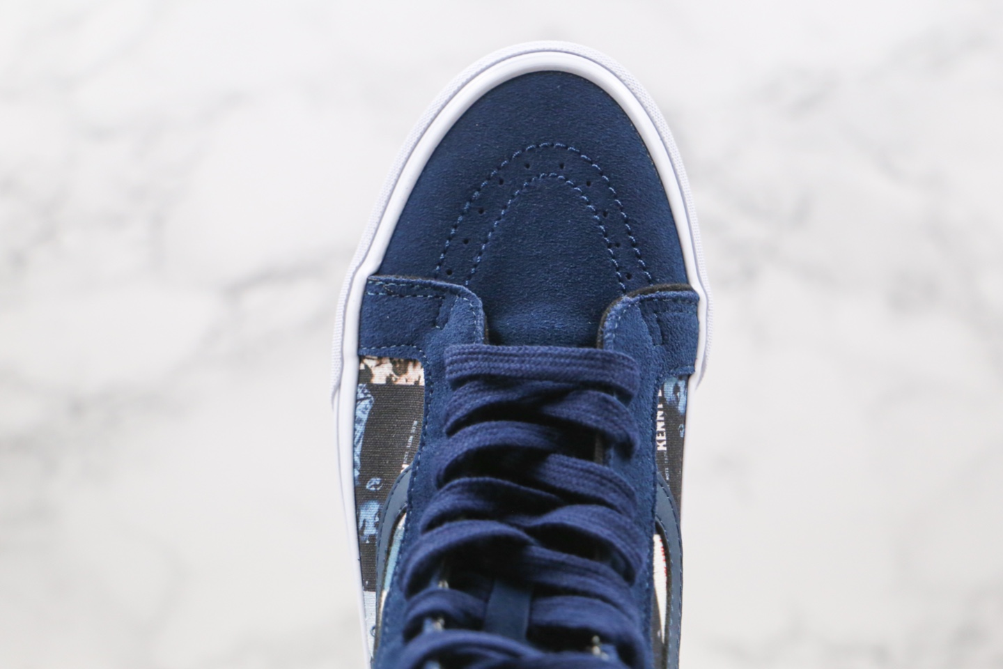 180 蓝盒 万斯VANS DQM 高帮 蓝色 涂鸦 人像 印花 三方联名 蓝色图案