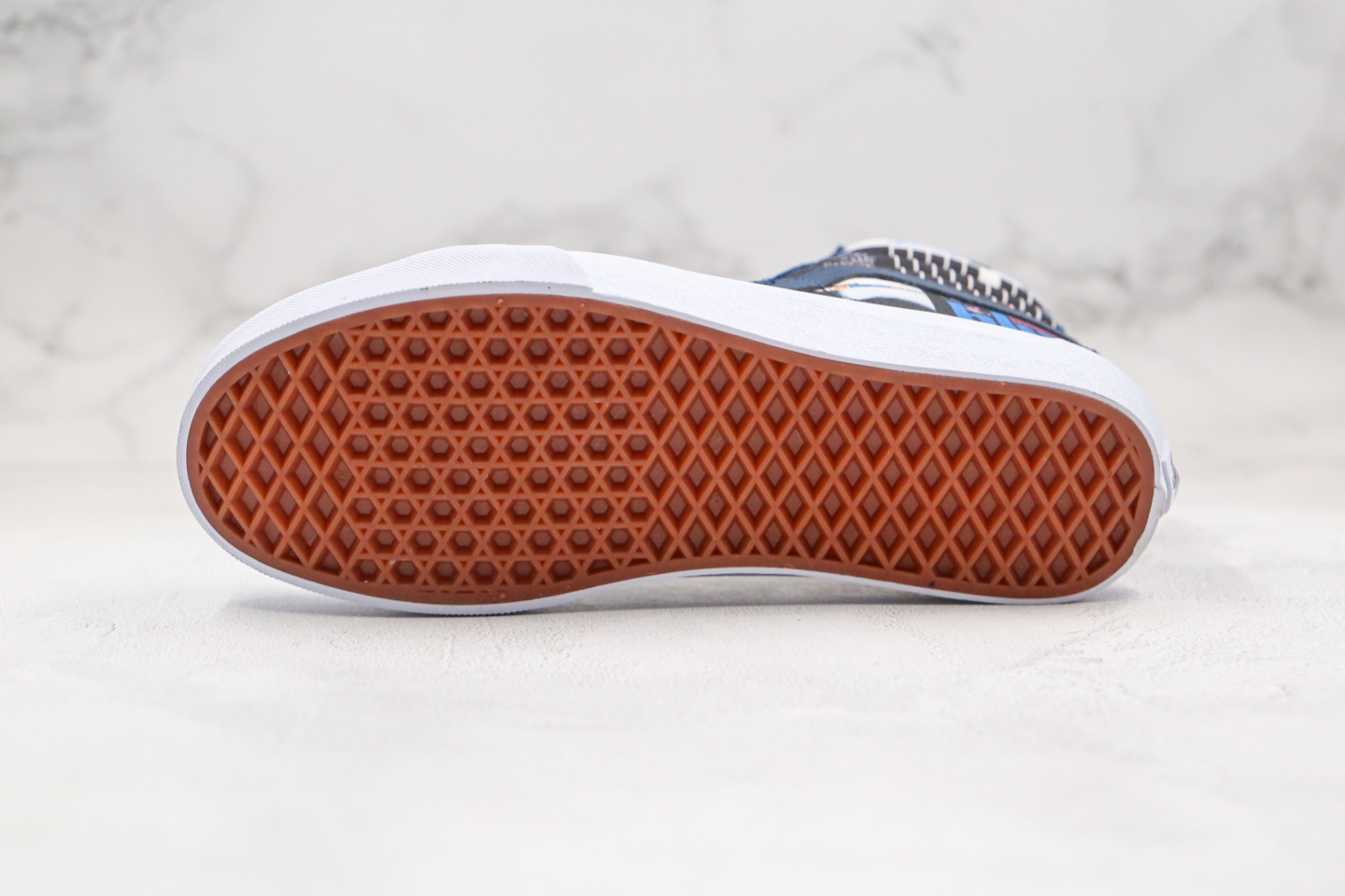 180 蓝盒 万斯VANS DQM 高帮 蓝色 涂鸦 人像 印花 三方联名 蓝色图案