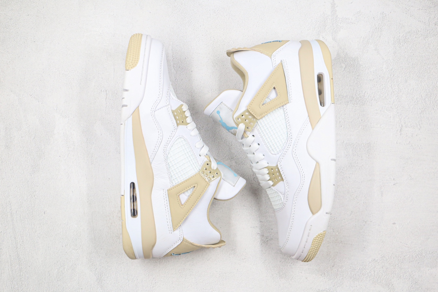 360 公司级 乔丹 AJ4 白卡其色 Air Jordan 4 Retro Linen AJ4 白金 487724-118