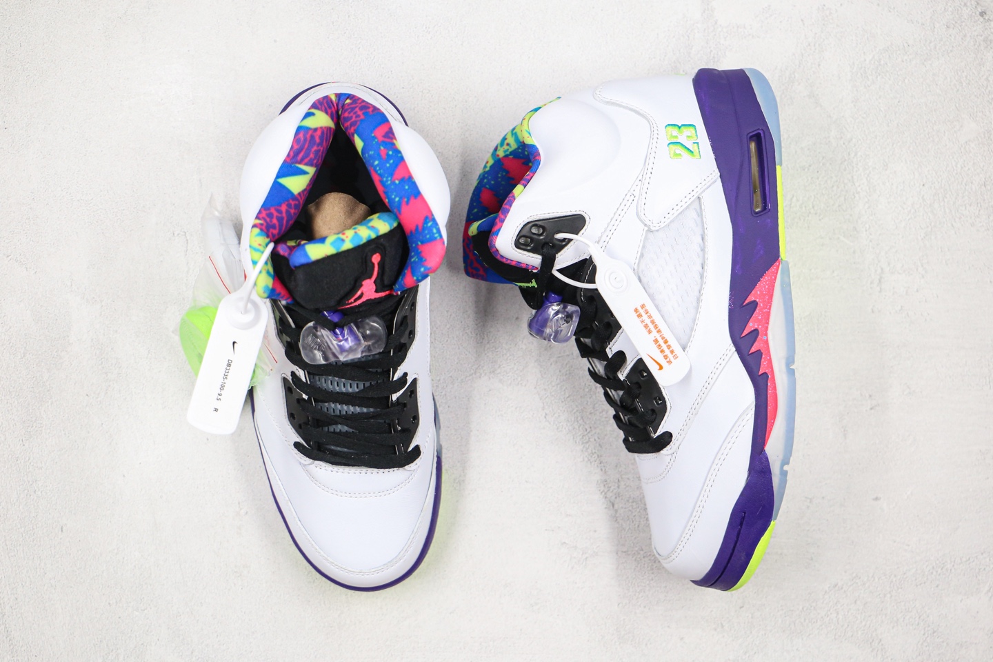 420 公司级 乔丹 AJ5 白紫绿色 Air Jordan 5 “Alternate Bel-Air”新鲜王子DB3335-100 ize ：40-47.5（带半码）