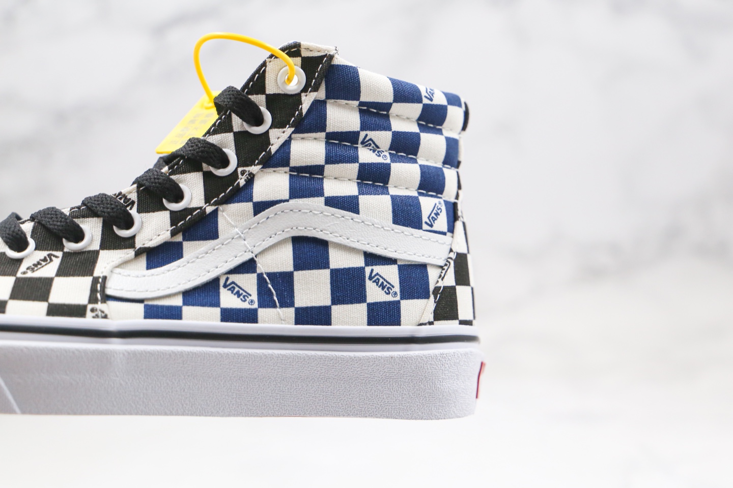 150 万斯 VANS 高帮 拼接 黑蓝色 logo 字母 棋盘格子 Sk8-Hi SX56