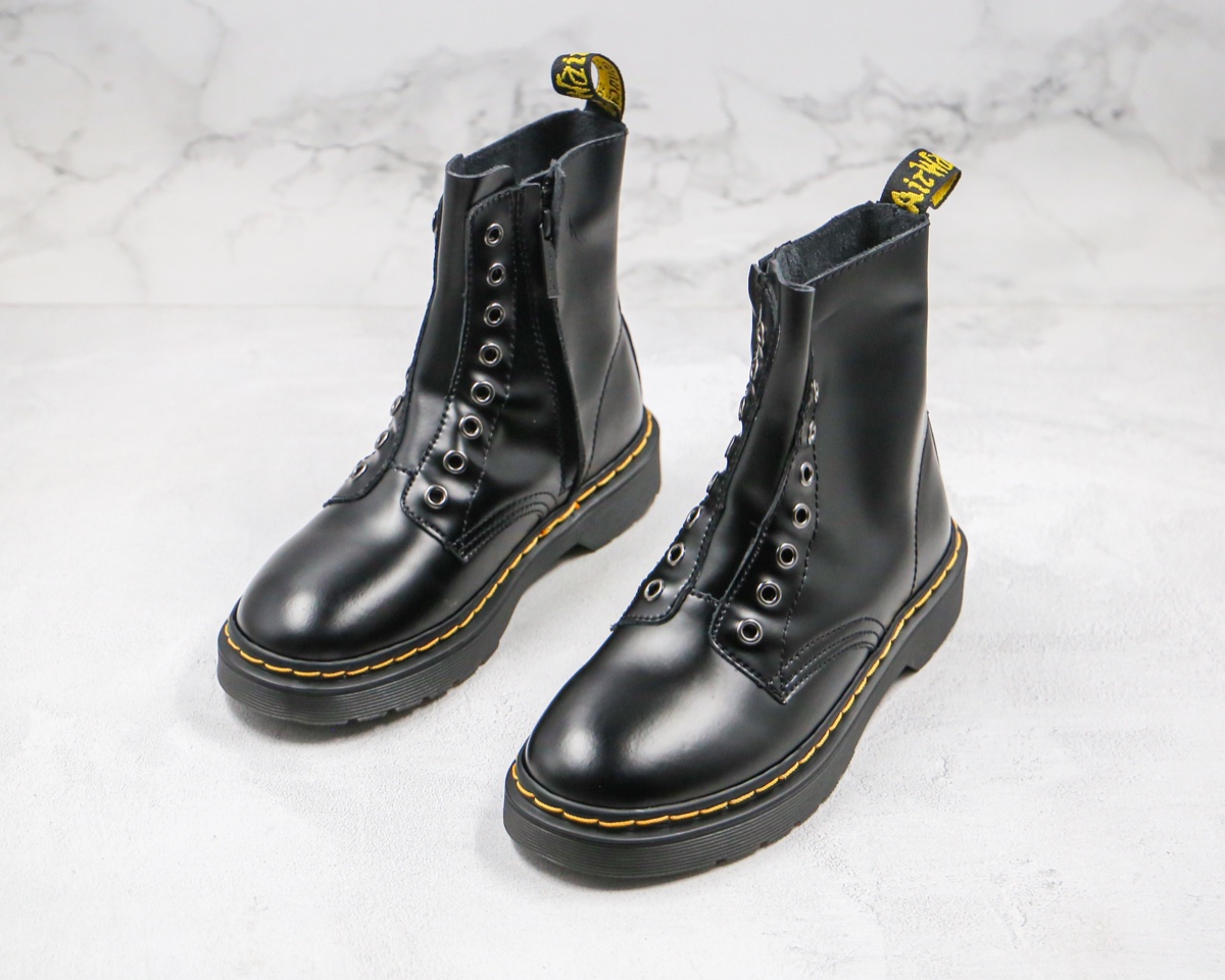200 无鞋带 拉链 八孔 高帮 黑色 DR 马丁靴Dr.martens 马丁靴