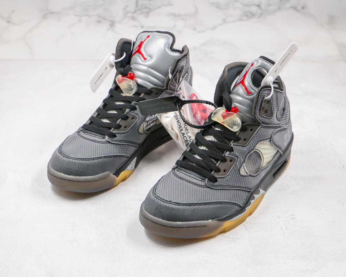 520 OG 纯原版本乔丹AJ5 蝉翼 灰黄色 OW联名 OFF-White x Air Jordan 5 Retro SP OW联名CT8480-001