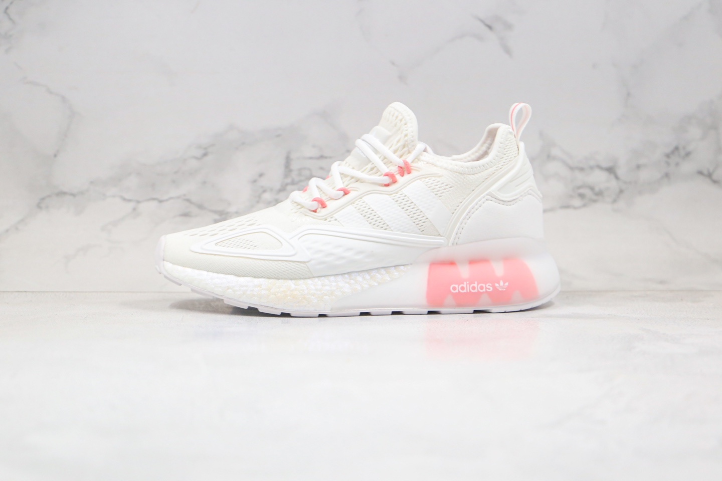 250 公司级跑鞋 阿迪达斯 Adidas Originals ZX 2K Boost 易烊千玺同款FV8983 白粉色