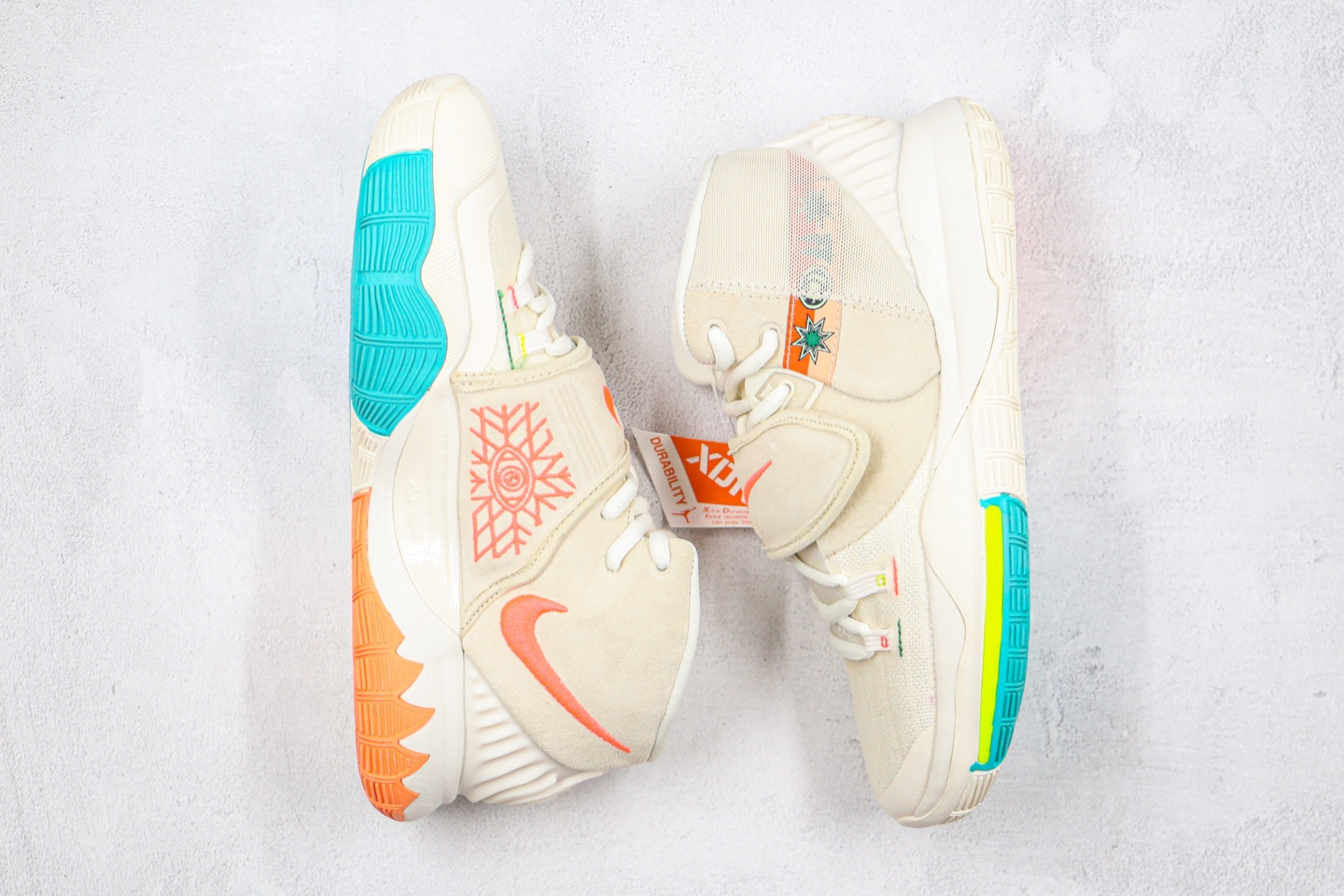 270 公司级 欧文六代6代 米白色 涂鸦 N7 Nike Kyrie 6 N7实战篮球鞋CD5031-101