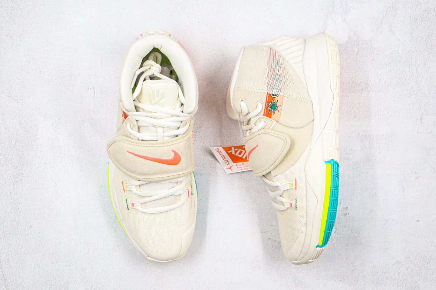 270 公司级 欧文六代6代 米白色 涂鸦 N7 Nike Kyrie 6 N7实战篮球鞋CD5031-101