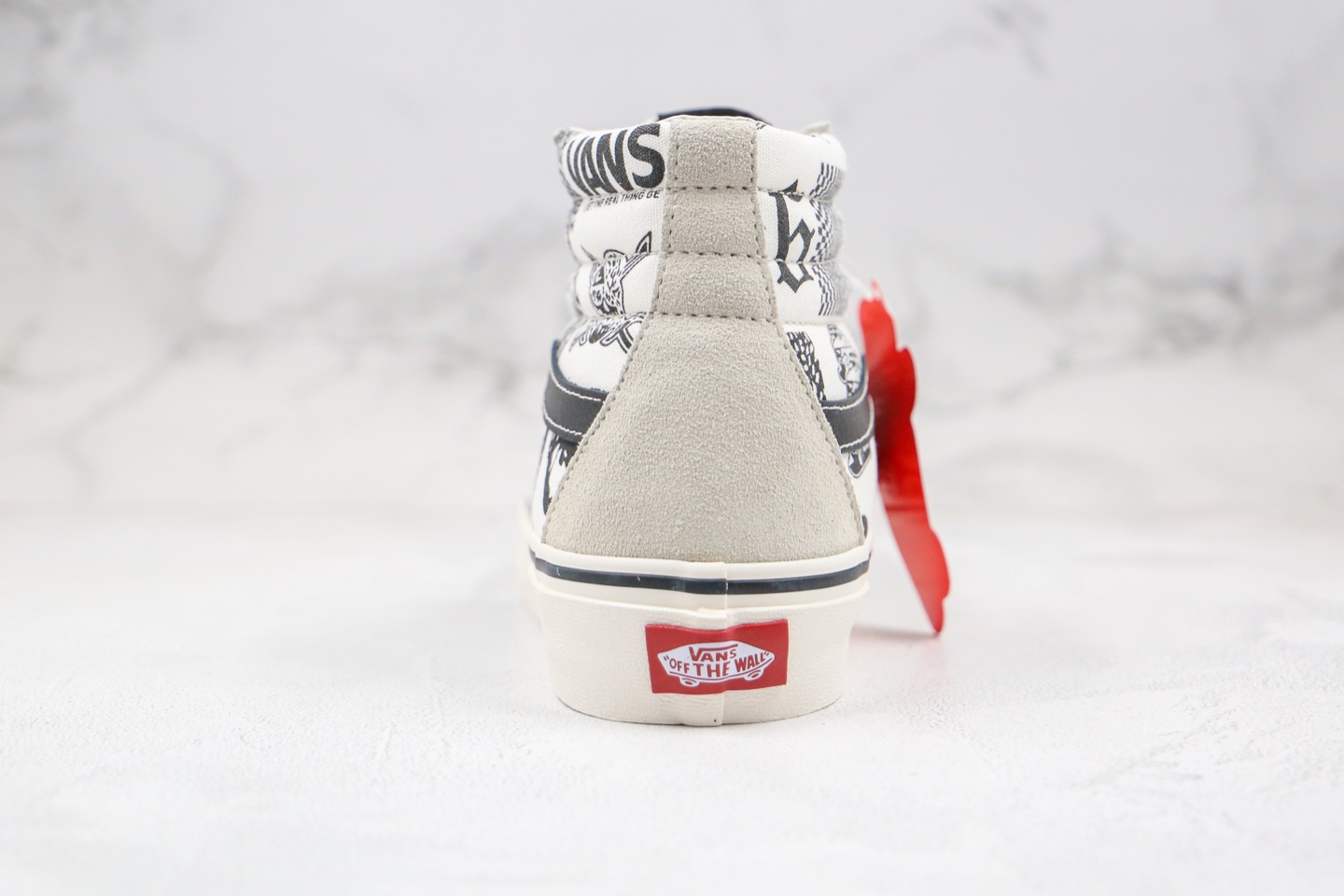 160 VANS 范斯SK8-新款黑白/原色高帮复古印花涂鸦男女休闲帆布鞋 型号：黑白色HJ08/白灰色HJ07
