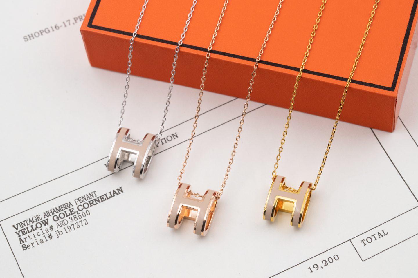 Hermes Jewelry Necklaces & Pendants Gold Milk Tea Color Platinum Rose White Yellow Chains
