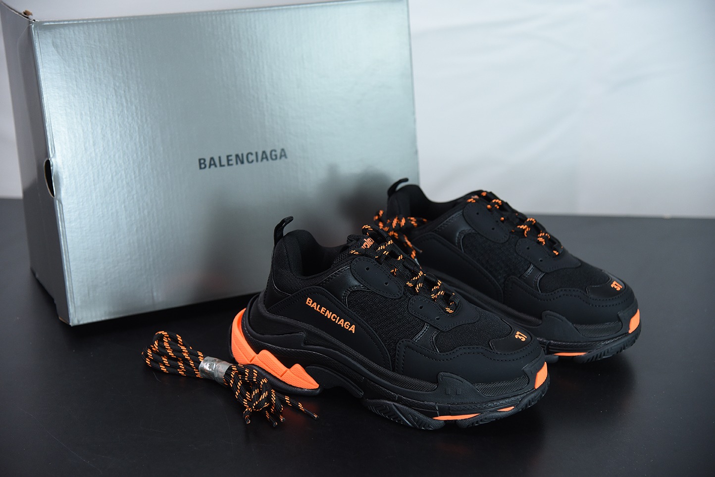 Zapatos dad retro parisinos negro y naranja 35-45