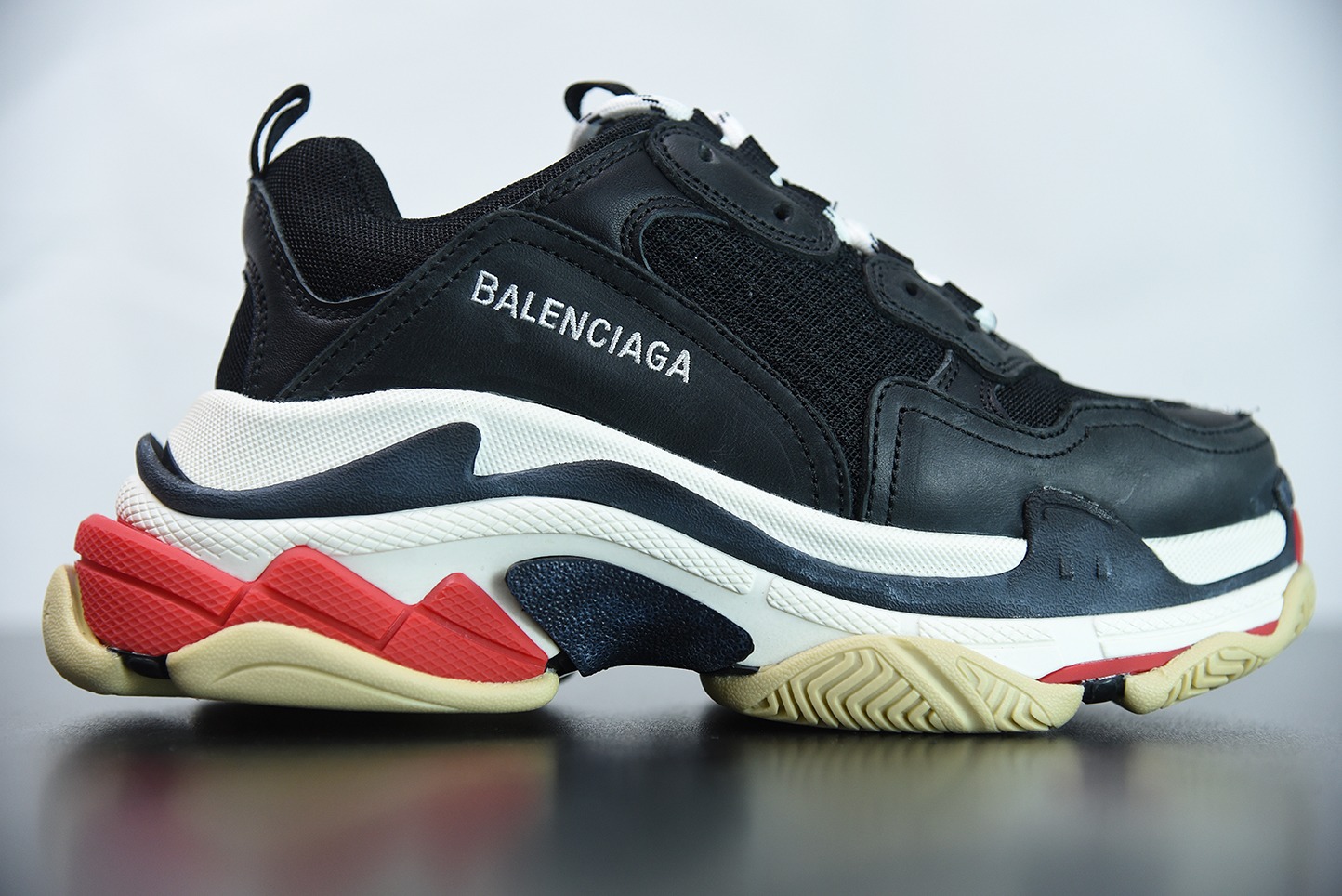 Zapatos dad retro parisinos negro y rojo 35-45