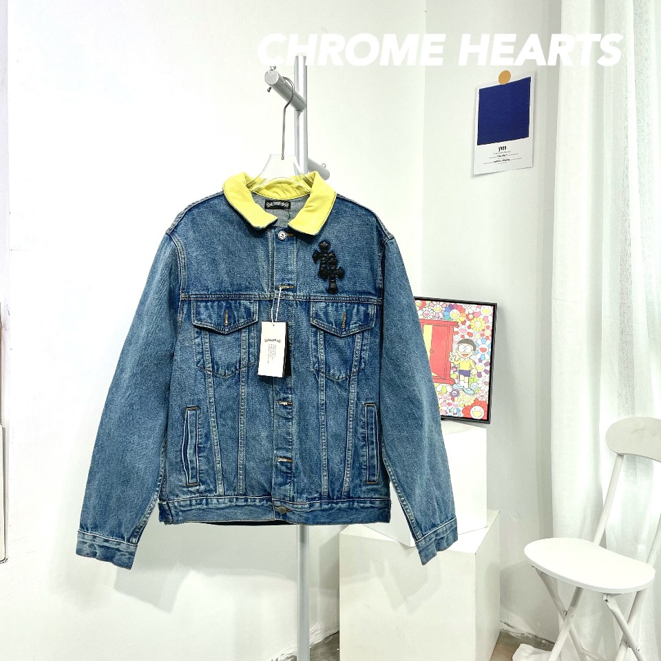 Chrome Hearts Clothing Coats & Jackets Blue Yellow Unisex Fashion