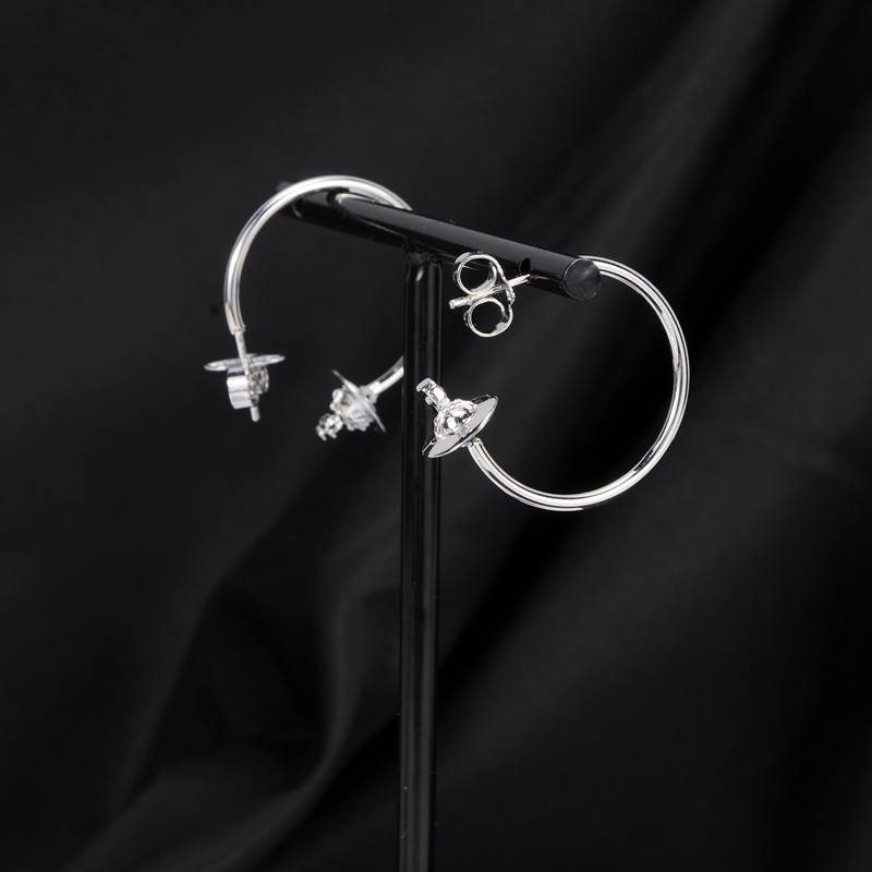 Vivienne Westwood 西太后 简约大圈耳环2.5CM 银色