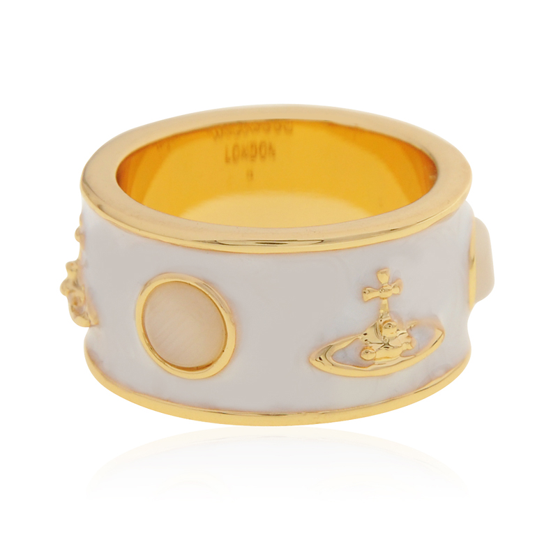 NO:103250,Queen Mother Citizen Cat Eye Painted Ring Gold White S M L Three Sizes, Queen Mother Citizen Ring, ring19860909西太后国王猫眼石烤漆戒指 金白 S M L三码,西太后戒指,ring,Jewelry
