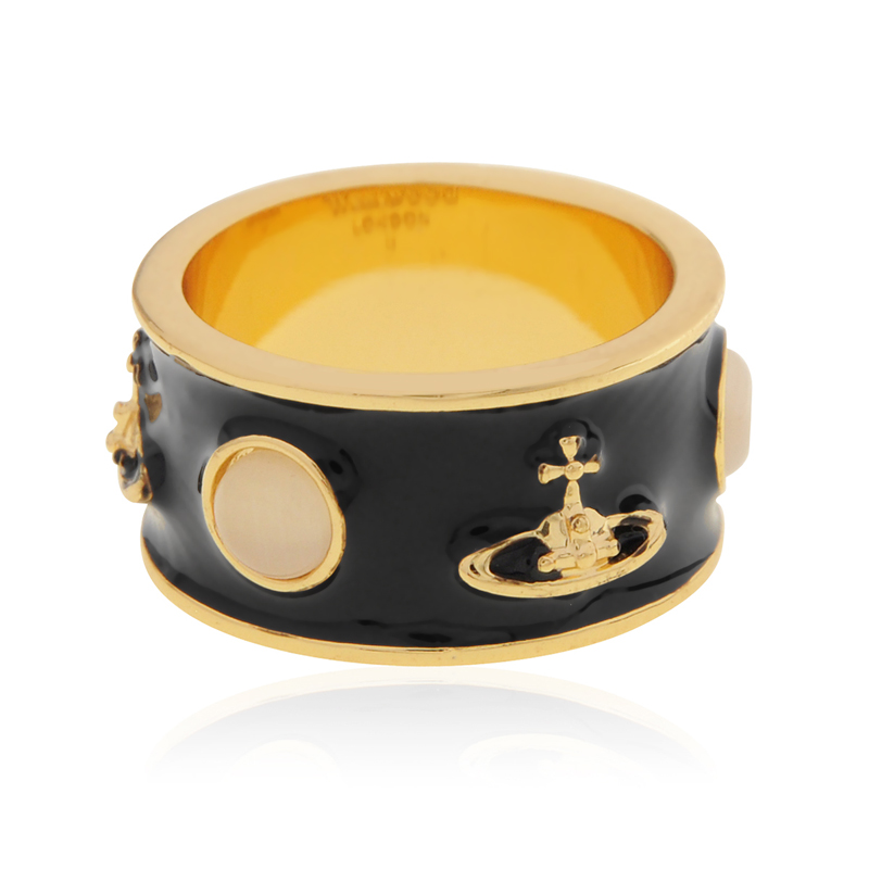 NO:103248,Queen Mother Citizen Cat Eye Stone Painted Ring Gold Black S M L Three Sizes, Queen Mother Citizen Ring, ring19860909西太后国王猫眼石烤漆戒指 金黑 S M L三码,西太后戒指,ring,Jewelry