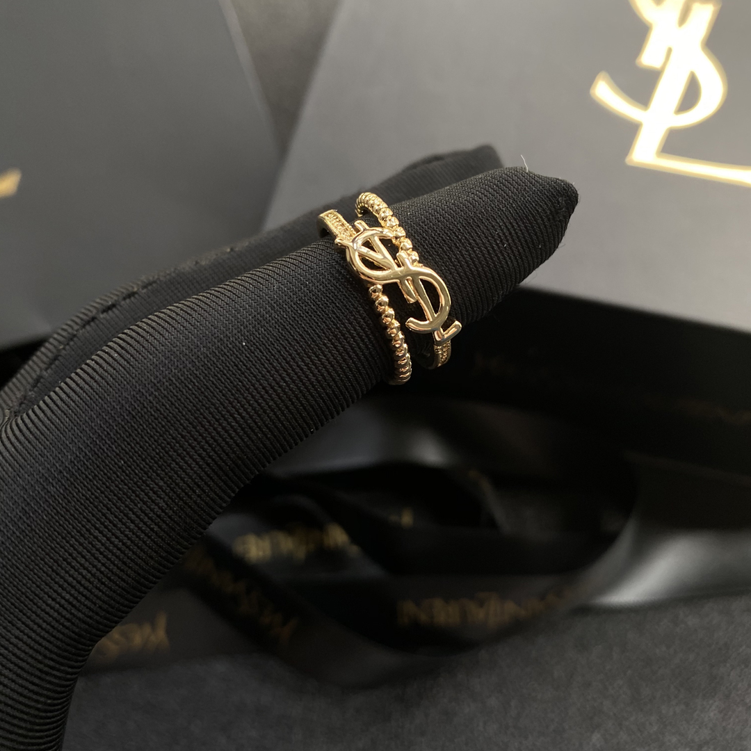 YSL New Ring--Open Ring Adjustable--Material Brass--Stamped--Gold Plated for Color Retention 9 o 1f6h1ob0jcdn95qbrlb2c1q88q