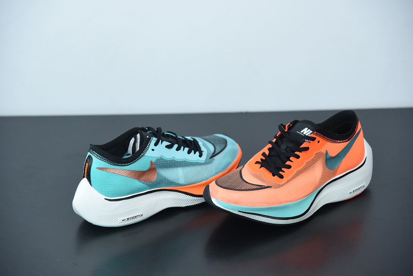 Nk Zoom X Vaporfly Next% 马拉松 半透明 网纱 蓝橙鸳鸯运动鞋 货号：CD4553-300
