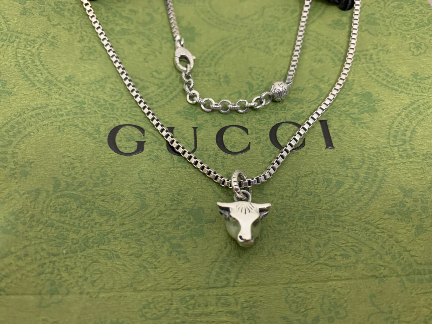 NO:106503,gucci calves head necklace original logo seiko quality spot, jewelry boutique, gucci, gucci, necklace19860909gucci 古驰小牛头项链 原版logo 精工品质 现货,饰品精品,gucci,gucci,necklace,Jewelry