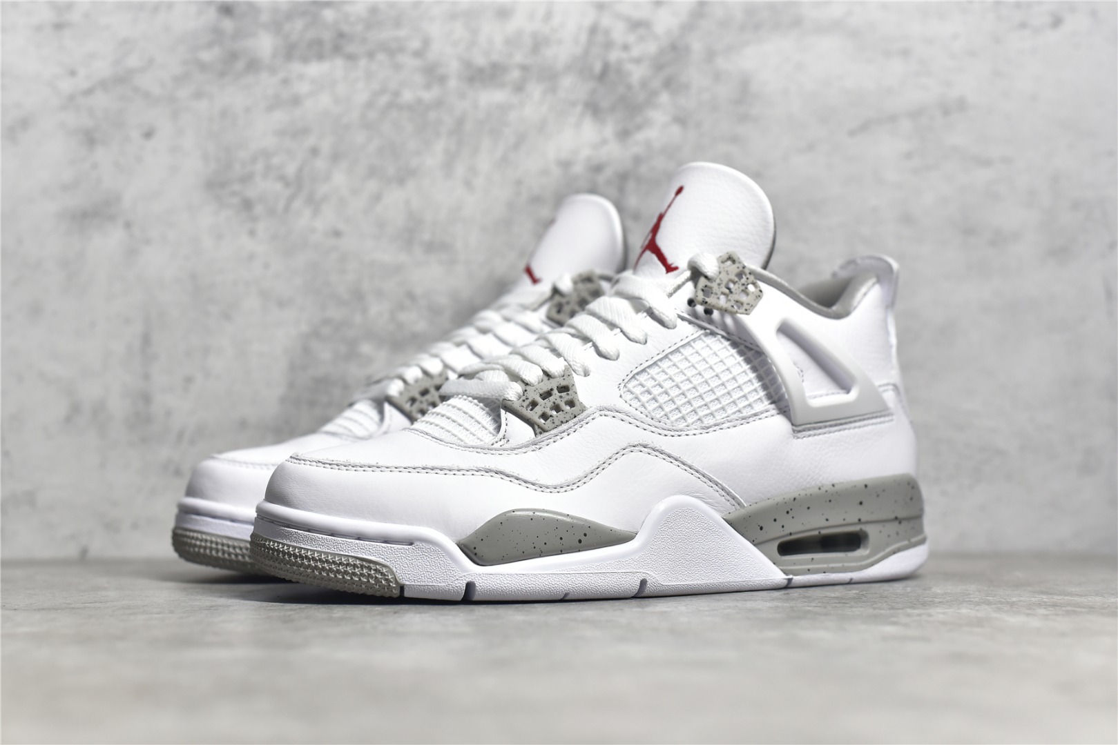 AJ4白奥利奥尺码40-47.5总裁PK版出品--AirJordan4Oreo白奥利奥灰白红泼墨CT85