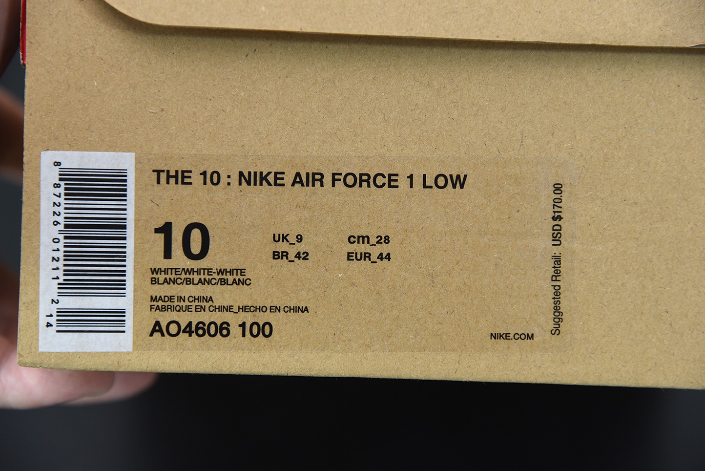 细节 Off-White x Nk Air Force 1 Low "空军OW白色 货号：AO4606-100 尺码：40-47.5