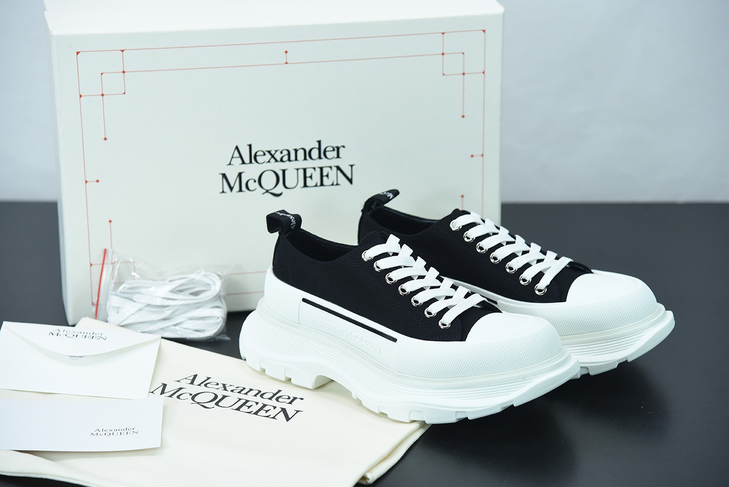 Alexander McQueen/亚历山大麦昆松糕鞋厚底增高帆布鞋Y07H5