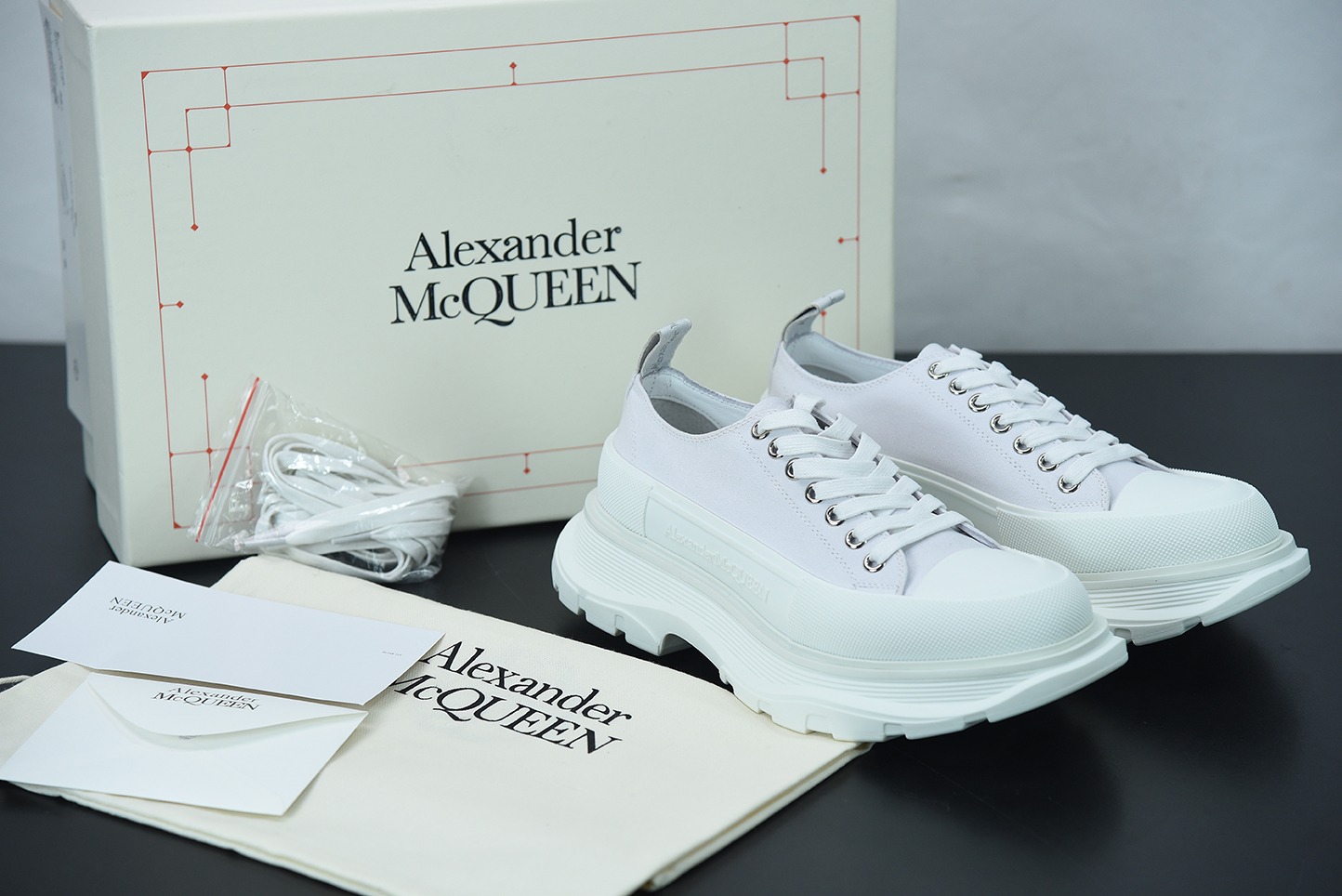 Alexander McQueen/亚历山大麦昆松糕鞋厚底增高帆布鞋Y07H5