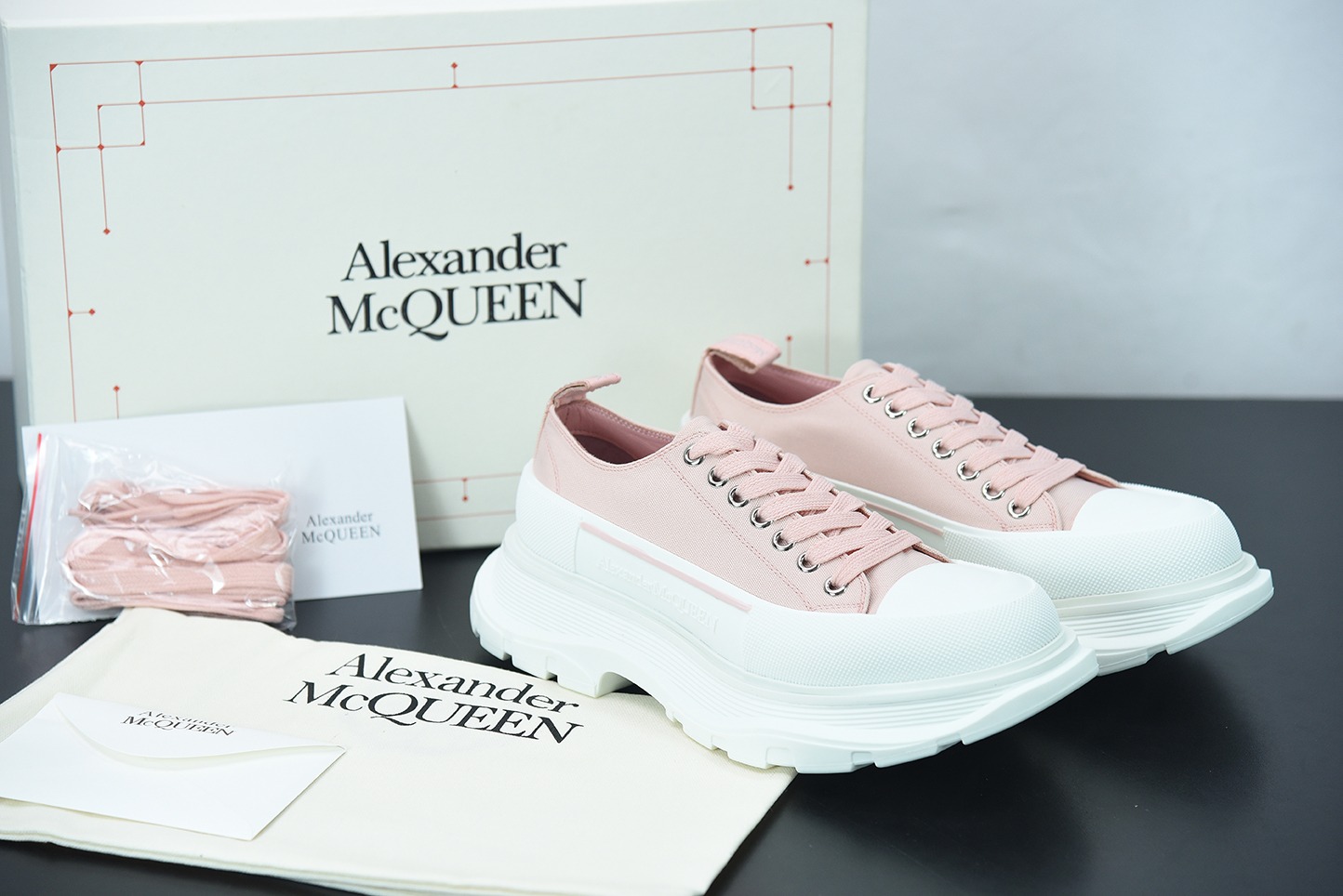 Alexander McQueen/亚历山大麦昆松糕鞋厚底增高帆布鞋Y07H5