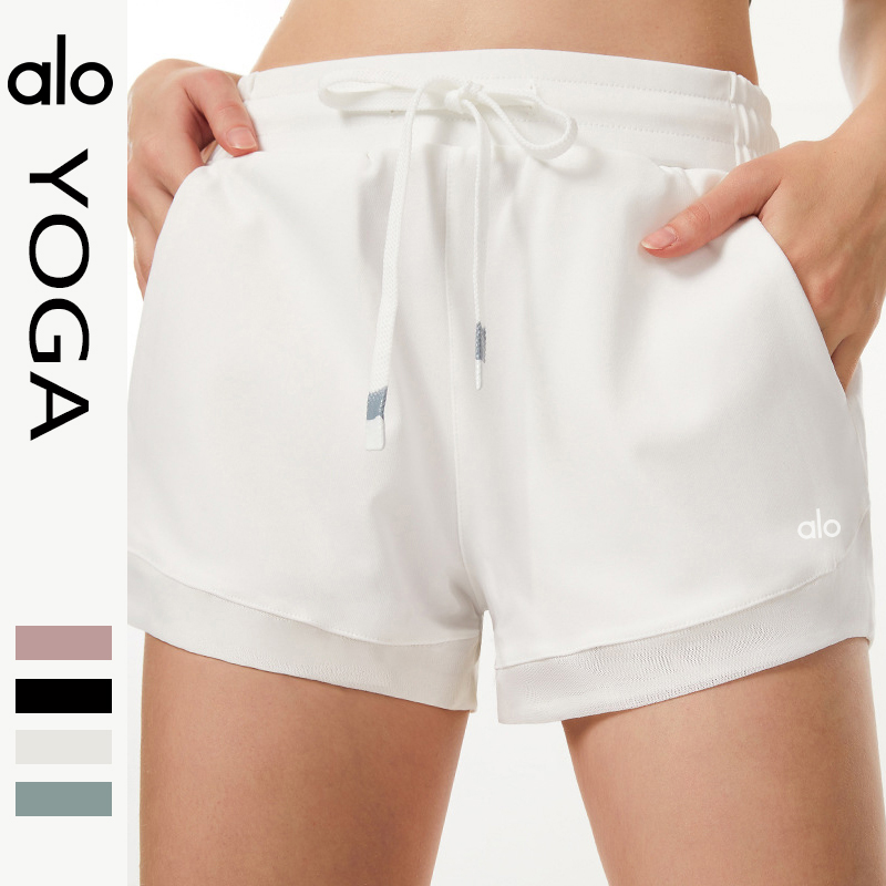 Alo shorts lounge dusty mauve and sage green yoga