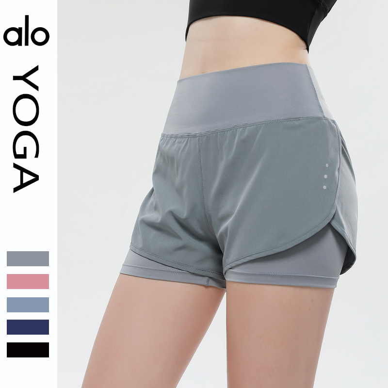 Alo shorts run blue-gray yoga