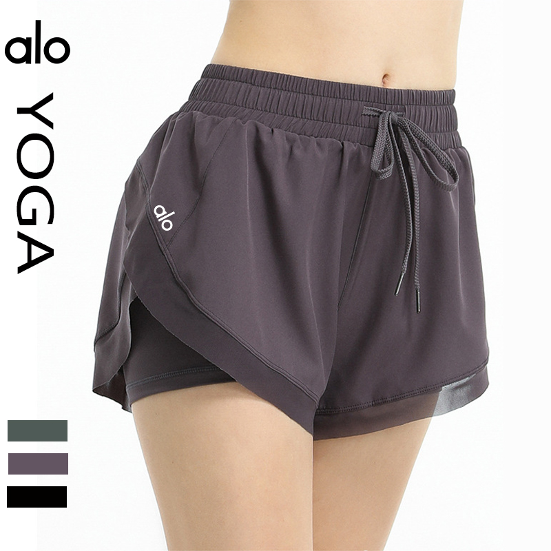 Alo shorts run black yoga