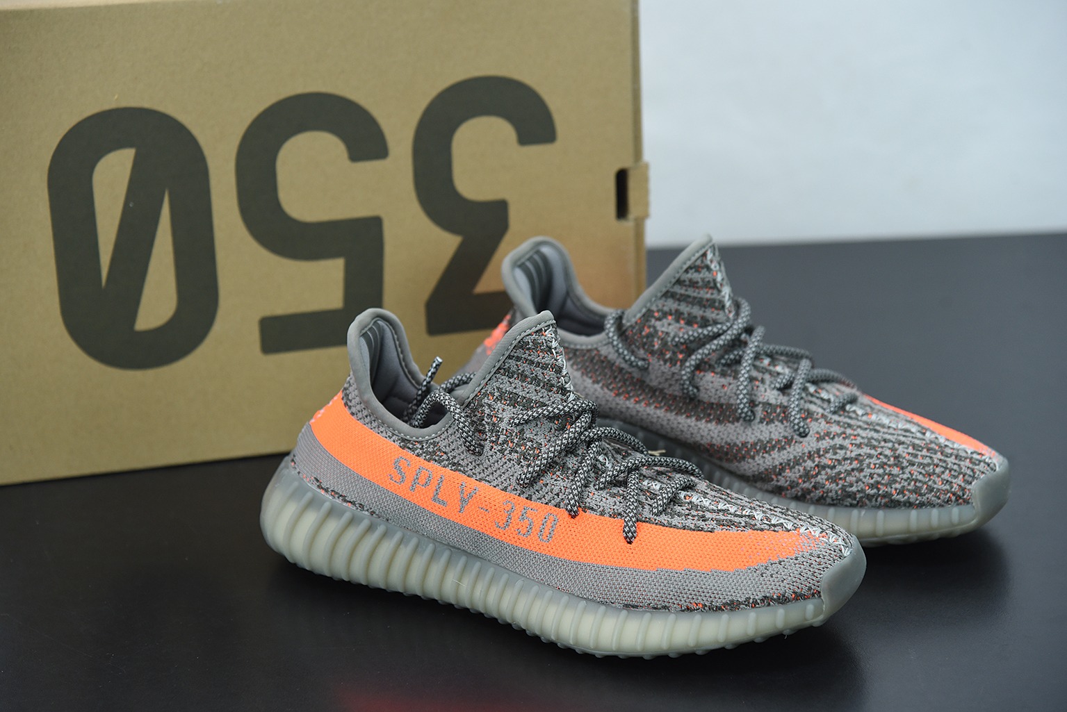 Yeezy Boost 350V2 椰子350系列 灰橘/礁石灰 满天星 椰子运动跑鞋 货号:GW1229