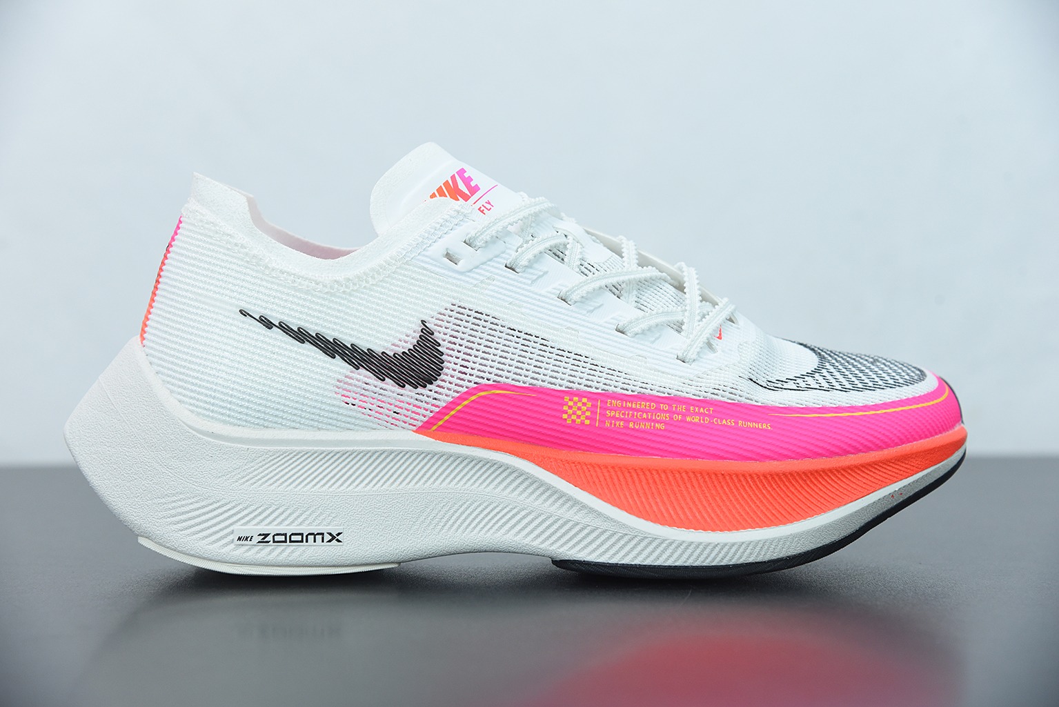 Nk ZoomX Vaporfly NEXT％ 2 马拉松针织面透气运动跑鞋 白粉 货号：DJ5457-100