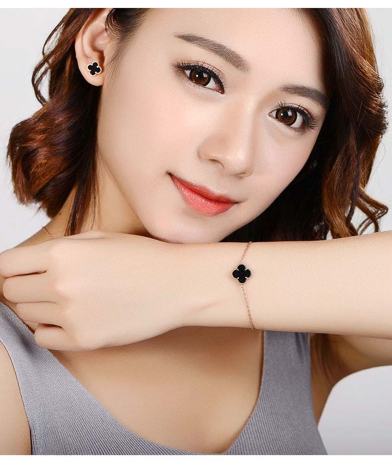 【跨年逛欢】💰105 梵克雅宝VCA四叶草手链女红玉髓四叶草幸运草图案18k金手链手链奢侈品