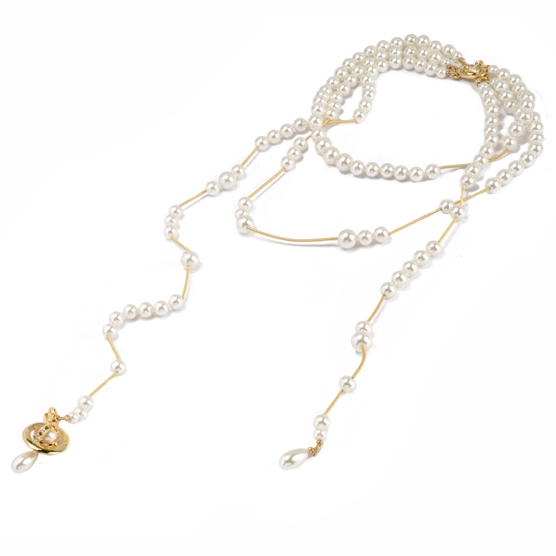 NO:103202,Queen Mother Citizen Broken Pearl Saturn Necklace - Engraved Gold, Queen Mother Citizen Necklace, Necklace19860909西太后破碎珍珠土星项链-刻字金,西太后项链,necklace,Jewelry