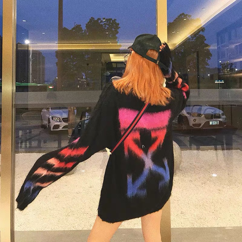 OFF WHITE OW 马海毛毛衣 上身效果#