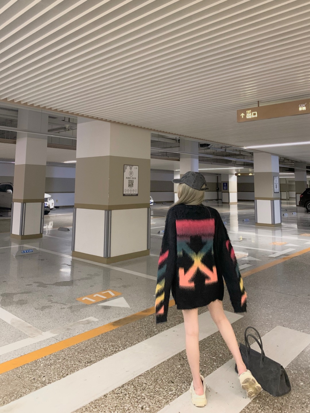 OFF WHITE OW 马海毛毛衣 上身效果#