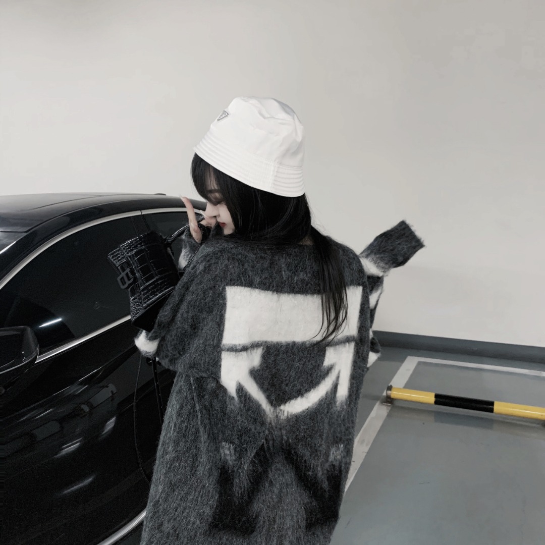 OFF WHITE OW 马海毛毛衣 上身效果#