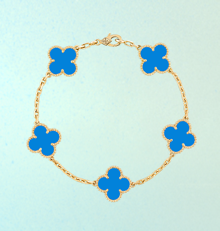 【跨年逛欢】 梵克雅宝官方旗舰店 Vintage Alhambra四叶幸运 黄K金玛瑙 五花手链!