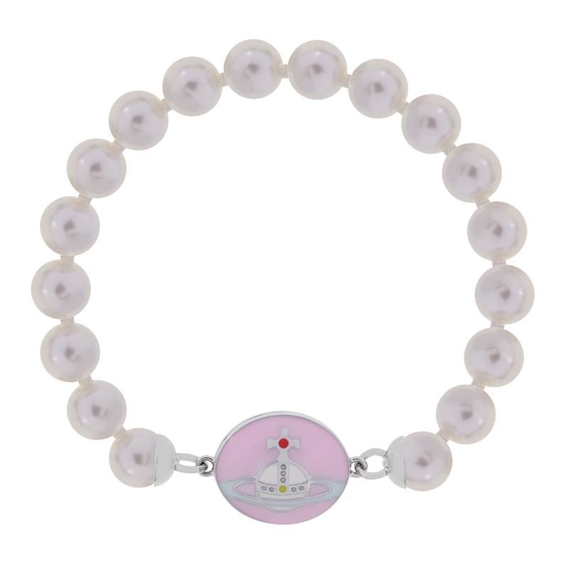 NO:103495,Queen Mother of the Cities, Enamel buckle, Iron-absorbing stone pearl bracelet-silver powder, Queen Mother of the Cities, bracelet19860909西太后 珐琅扣吸铁石珍珠手链-银粉,西太后手链,bracelet,Jewelry
