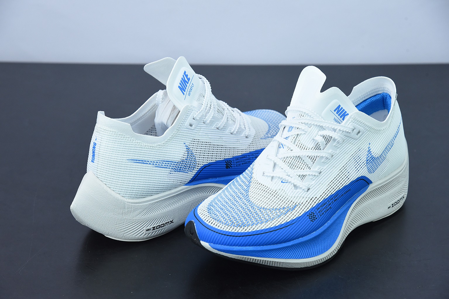 Nk ZoomX Vaporfly NEXT％ 2 马拉松针织面透气运动跑鞋 白蓝 CU4111-102