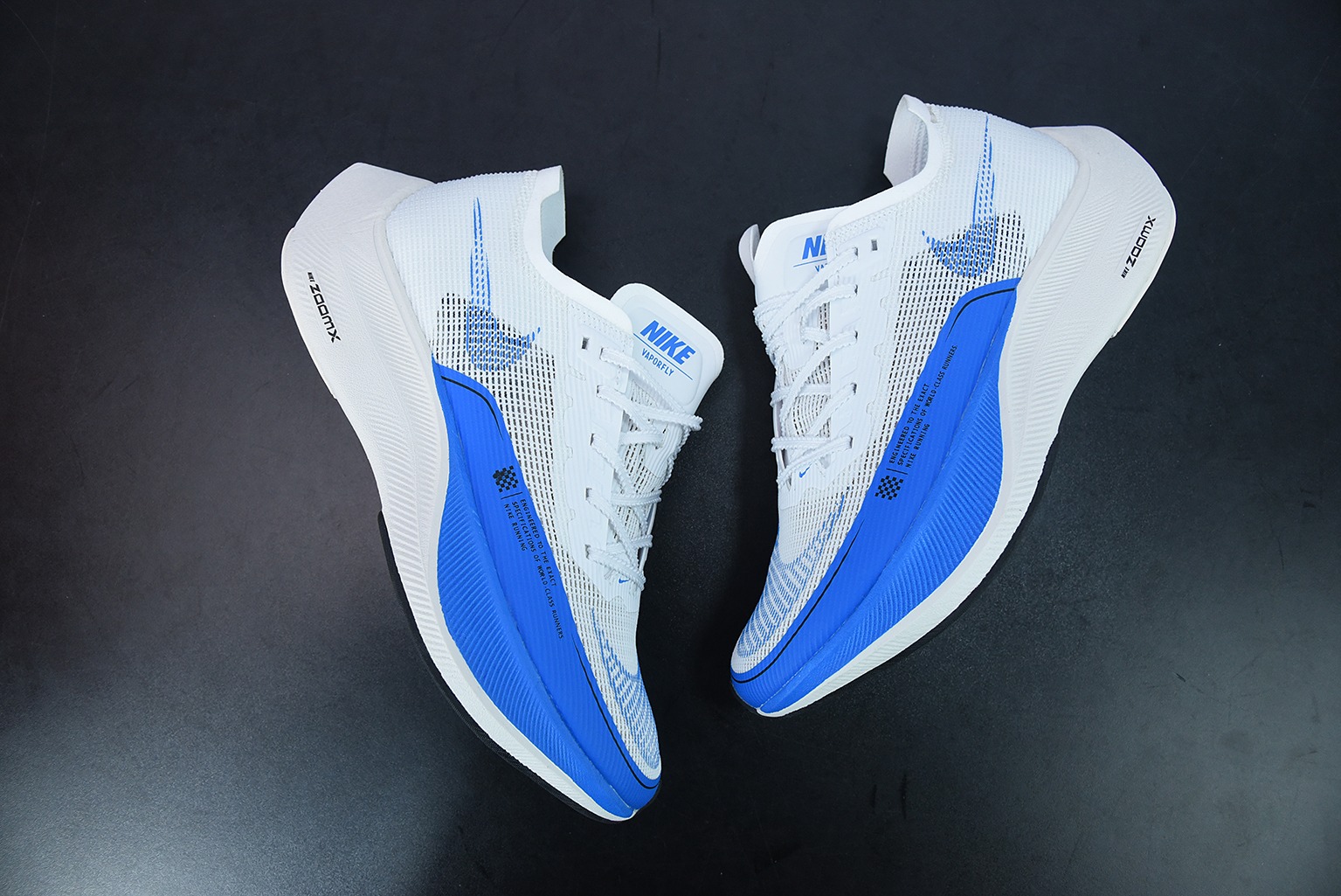 Nk ZoomX Vaporfly NEXT％ 2 马拉松针织面透气运动跑鞋 白蓝 CU4111-102