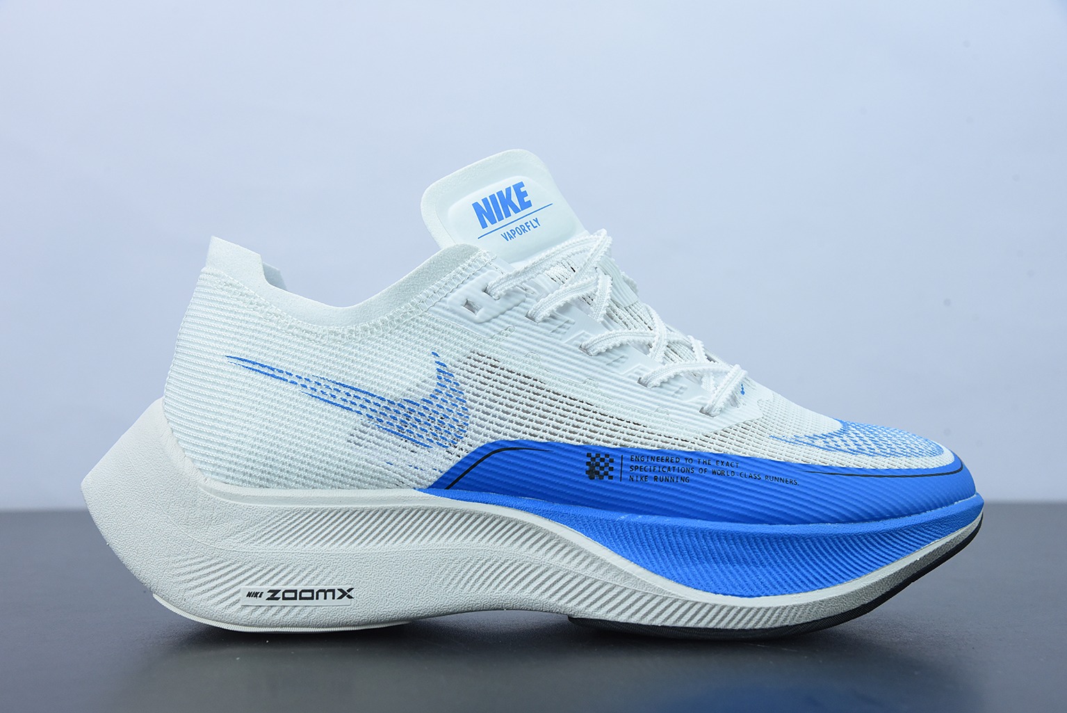 Nk ZoomX Vaporfly NEXT％ 2 马拉松针织面透气运动跑鞋 白蓝 CU4111-102