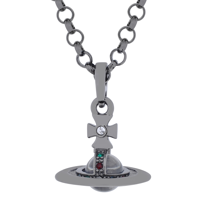 NO:103501,The Queen Mother of the Cities’s Medium Three-dimensional Saturn Necklace - Titanium Black, Queen Mother of the Cities’ Necklace, Necklace19860909西太后中古款立体土星项链-钛黑,西太后项链,necklace,Jewelry