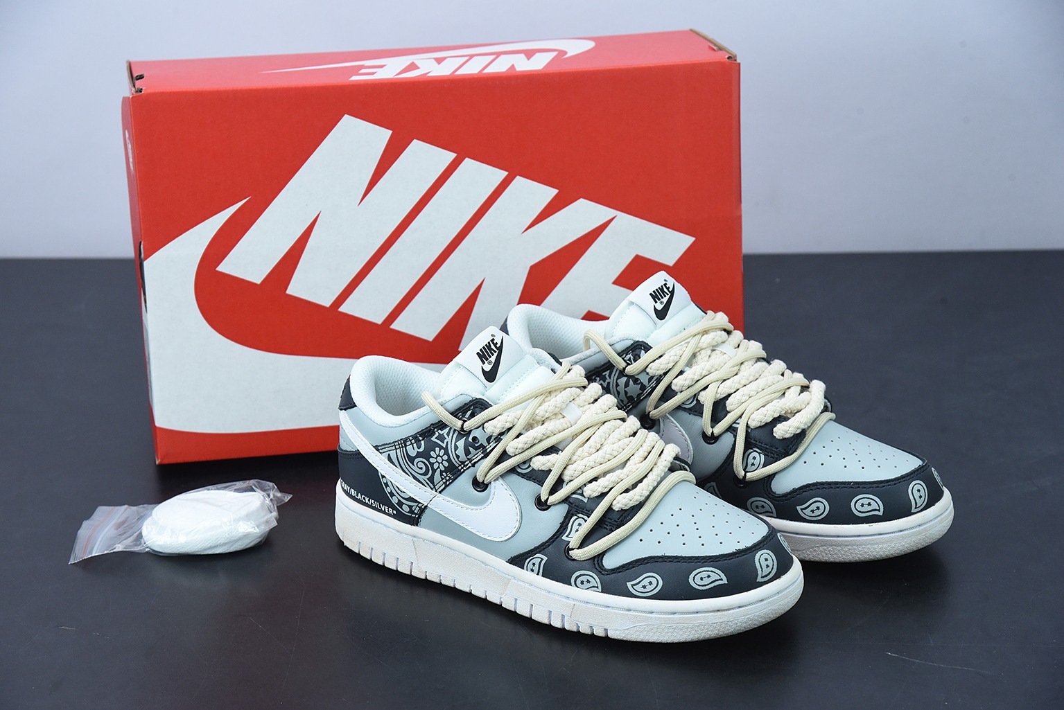 0H3G5 纯原版本 Nk Dunk Low "Retro" Vibe风做旧 解构鞋带 烟灰色 SB低帮运动休闲板鞋 DD1503-109
