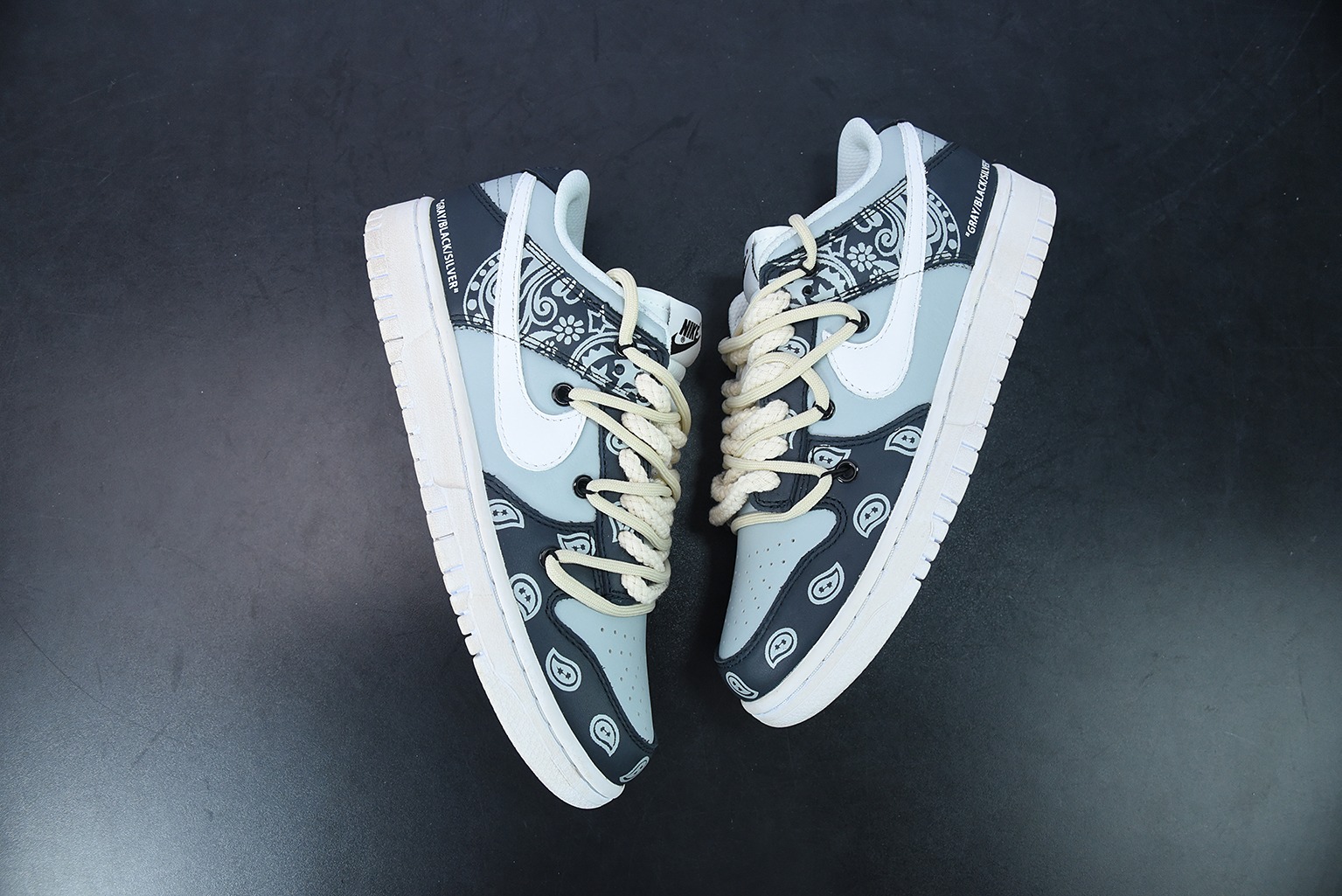 0H3G5 纯原版本 Nk Dunk Low "Retro" Vibe风做旧 解构鞋带 烟灰色 SB低帮运动休闲板鞋 DD1503-109