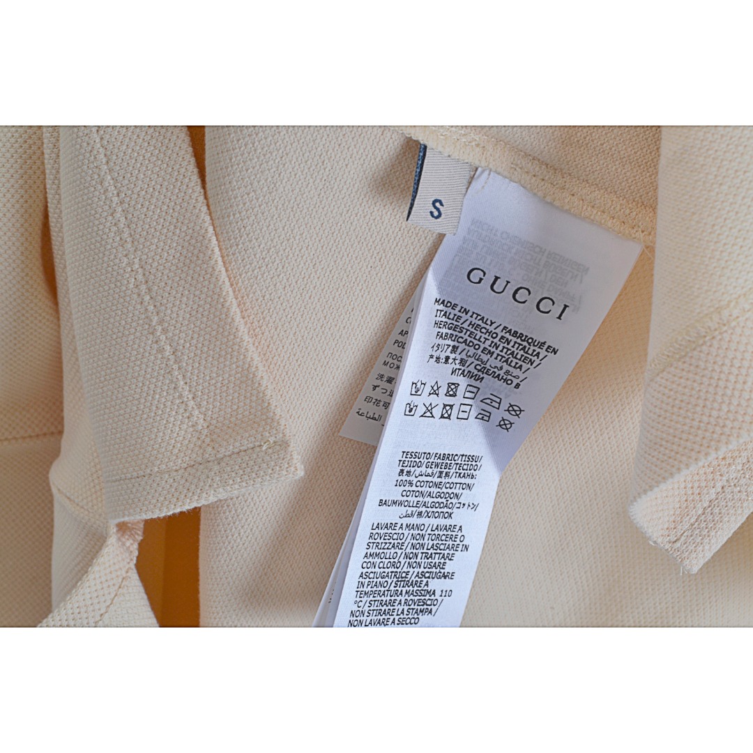 190 Gucci/古驰 21ss 拼色领口刺绣logoPolo衫短袖  55-88-560560517