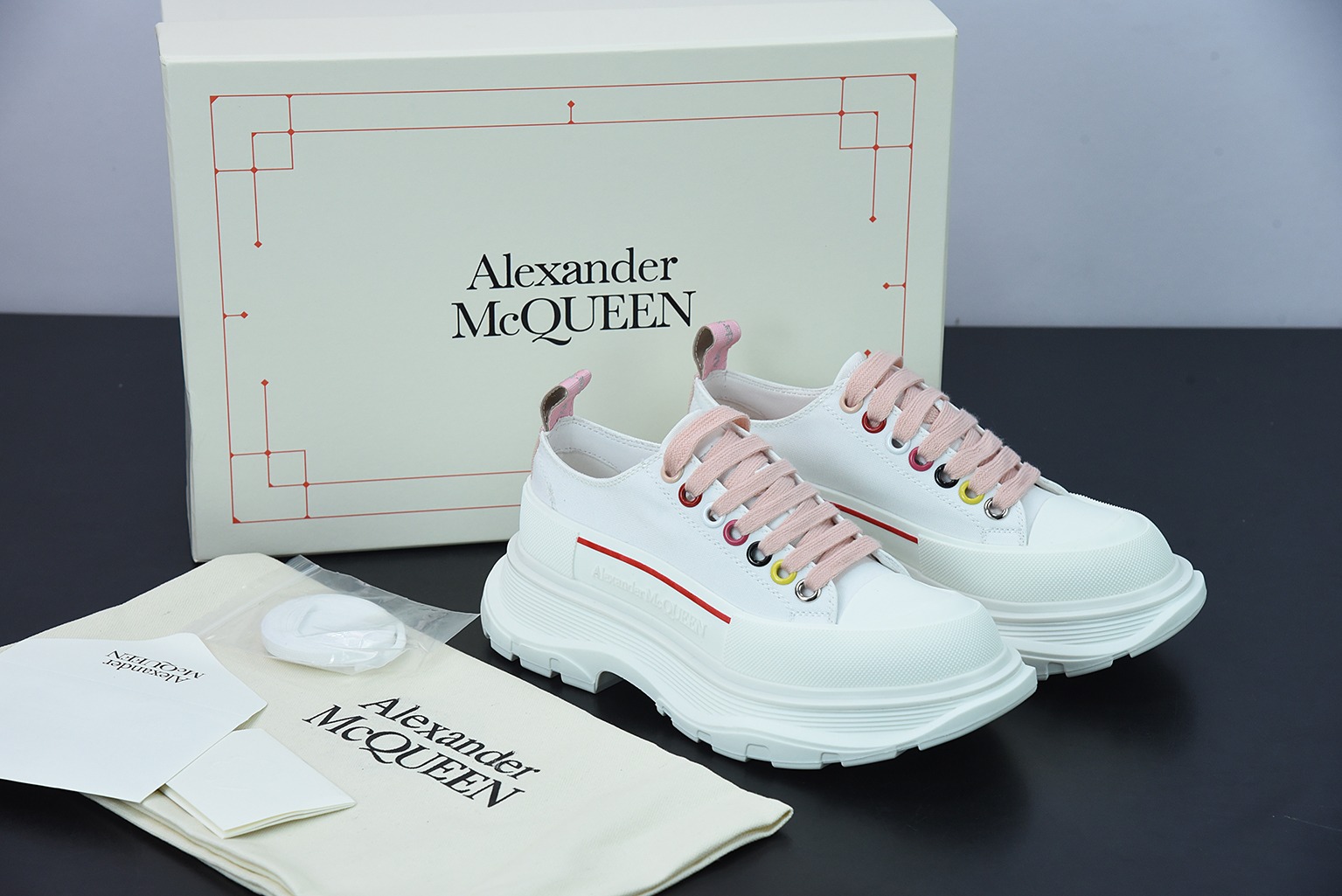 Alexander McQueen/亚历山大麦昆松糕鞋厚底增高帆布鞋Y07H5